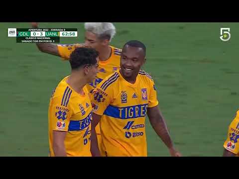 Gol de Samir Caetano | Chivas 0-3 Tigres | Liga BBVA MX – Apertura 2022 – Jornada 9 – futbolnew.es