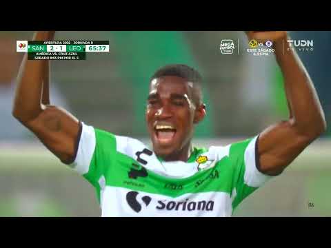 Gol de Félix Torres | Santos 2-1 León |  Liga BBVA MX – Apertura 2022 – Jornada 9 – futbolnew.es
